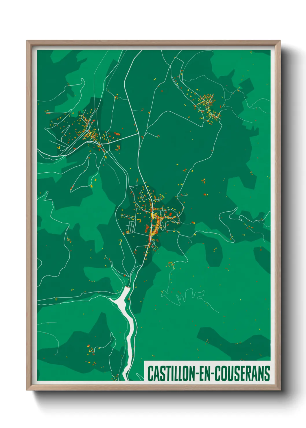 Une affiche de carte sur Castillon-en-Couserans