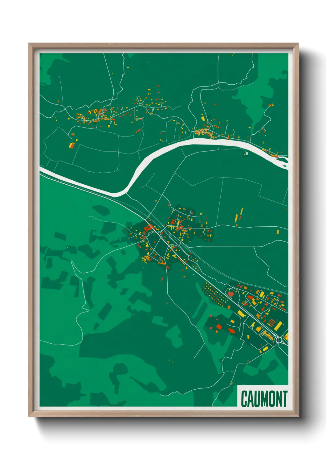 Une affiche de carte sur Caumont