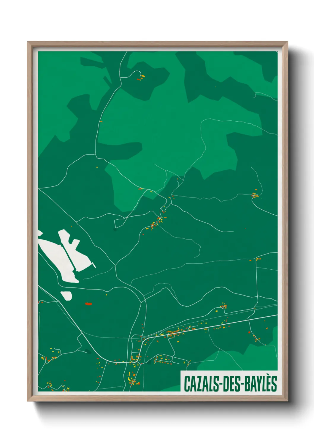 Une affiche de carte sur Cazals-des-Baylès