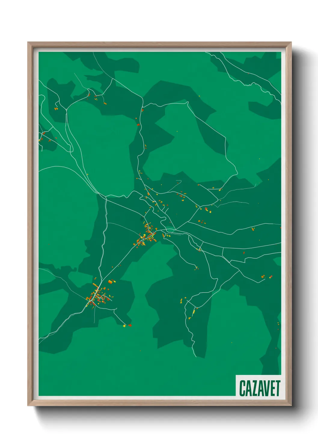 Une affiche de carte sur Cazavet