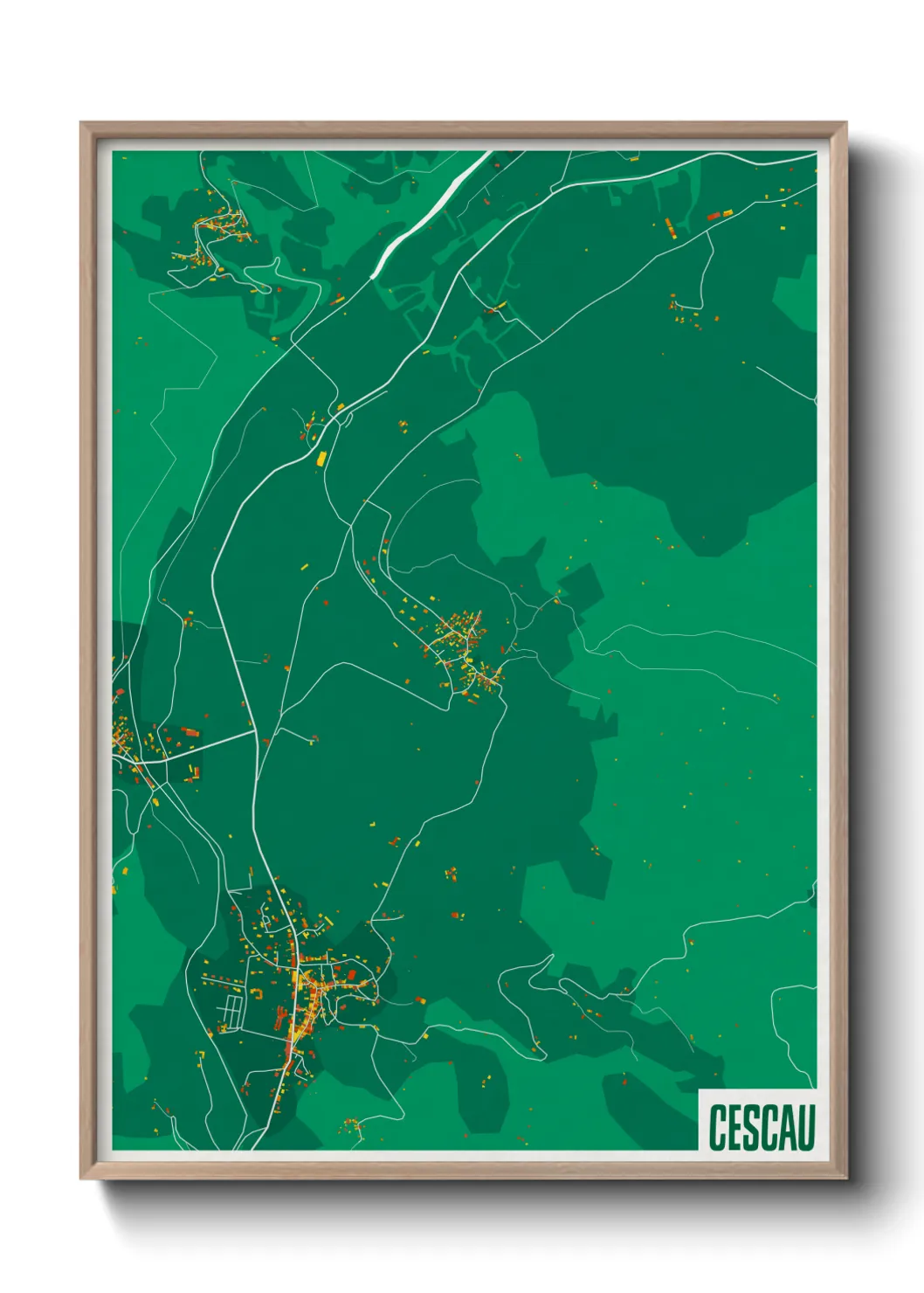 Une affiche de carte sur Cescau