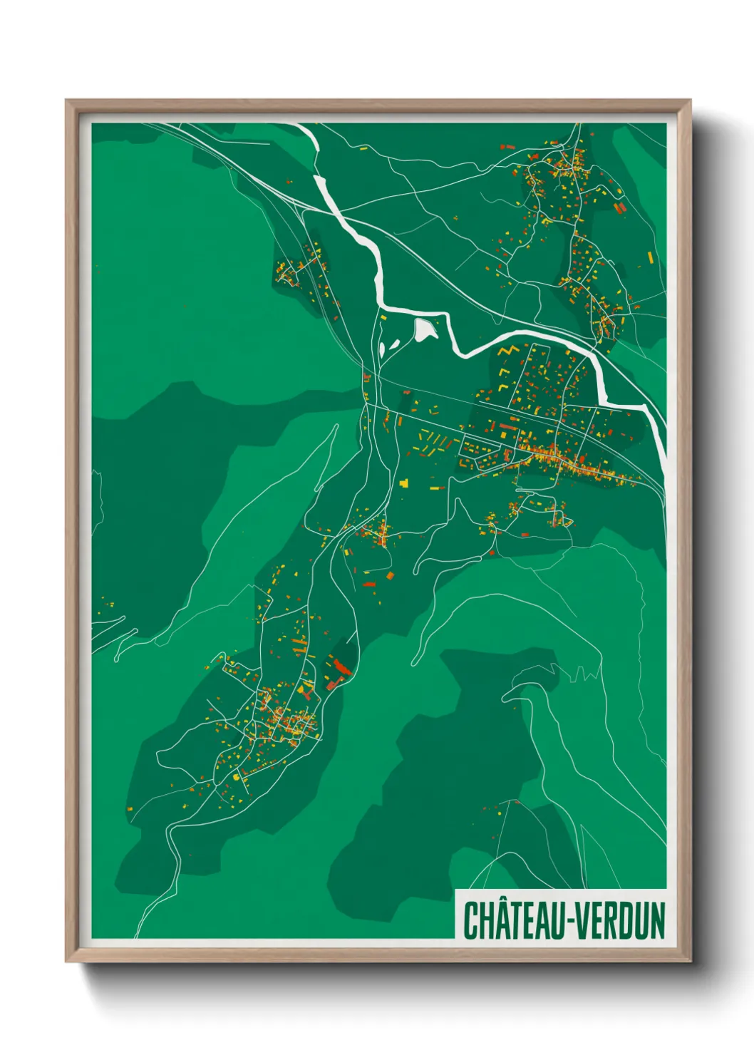 Une affiche de carte sur Château-Verdun