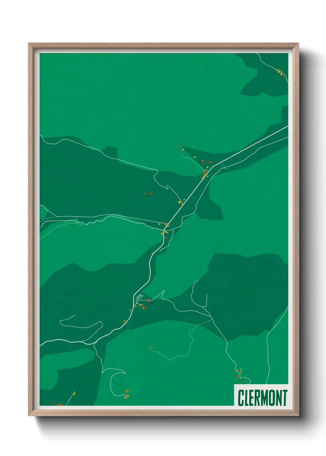 Une affiche de carte sur Clermont