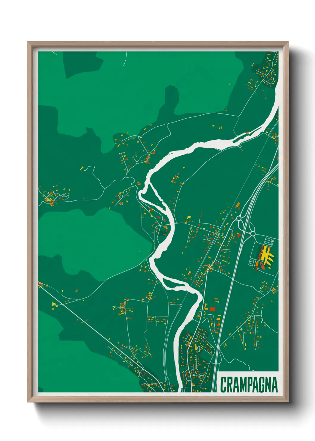 Une affiche de carte sur Crampagna