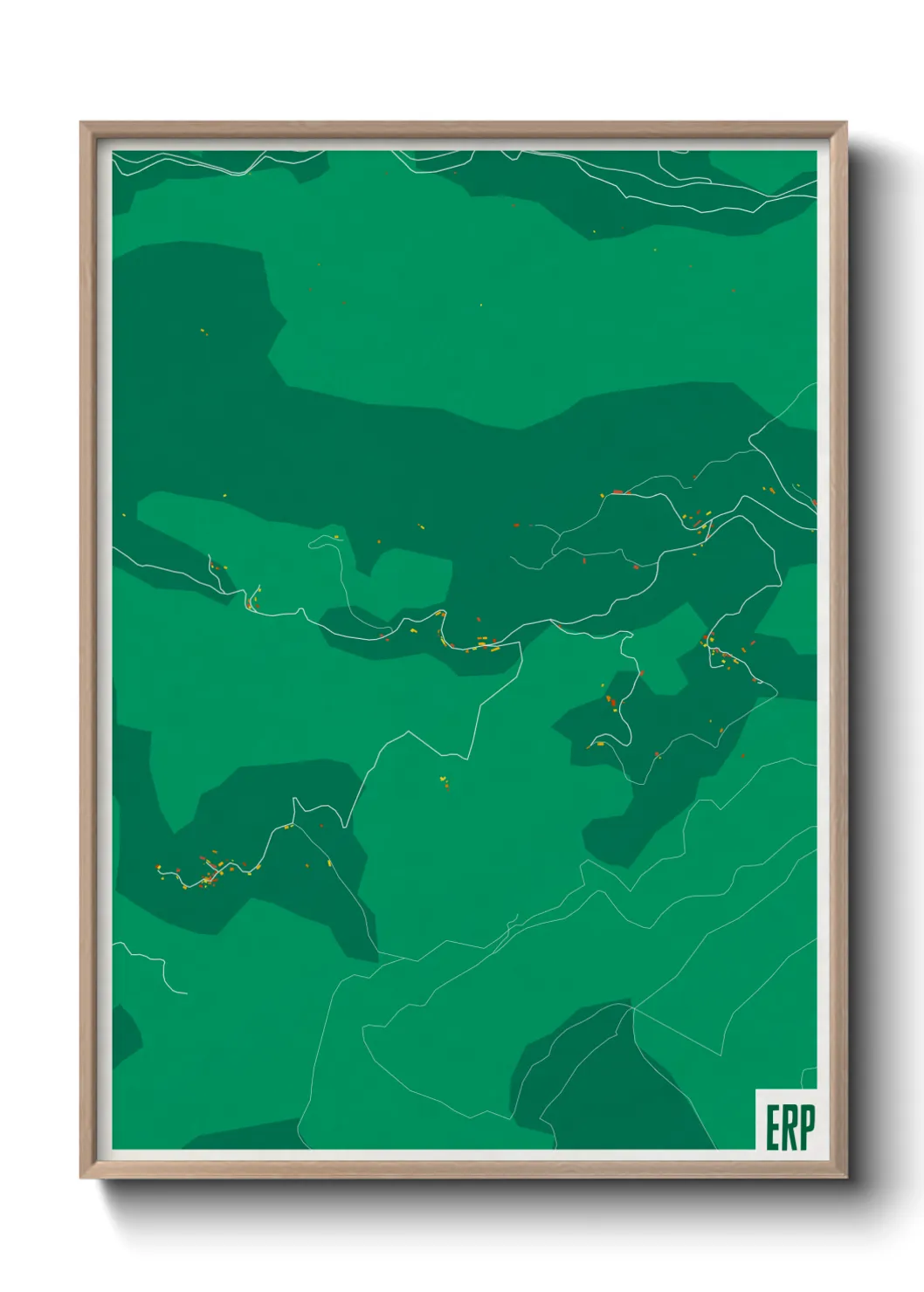 Une affiche de carte sur Erp