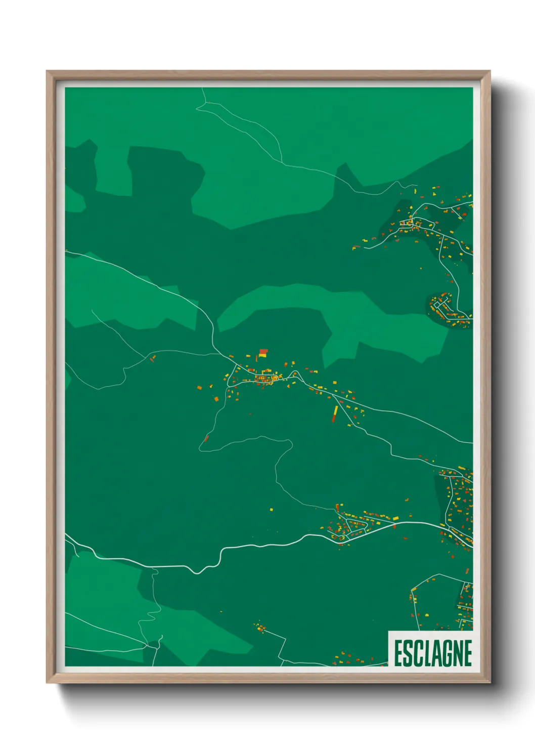 Une affiche de carte sur Esclagne