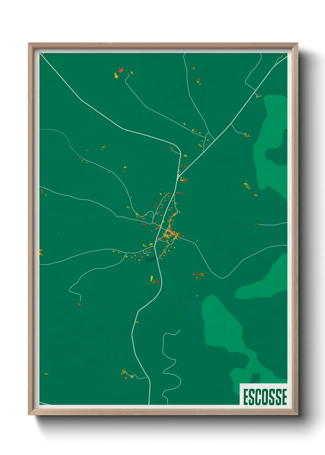 Une affiche de carte sur Escosse