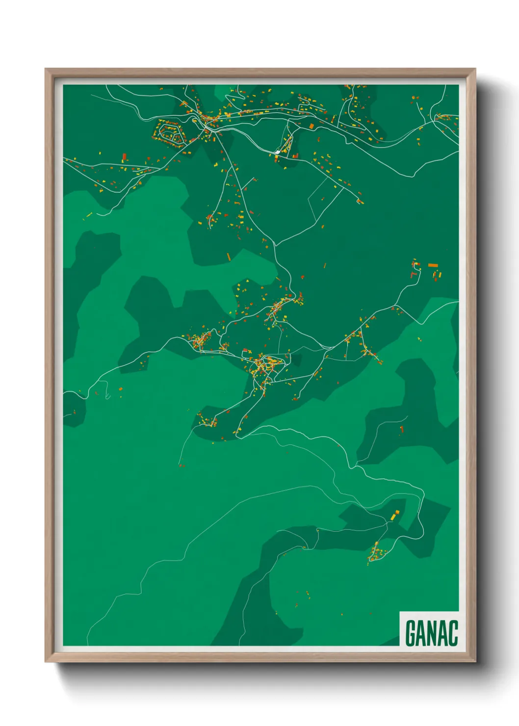 Une affiche de carte sur Ganac