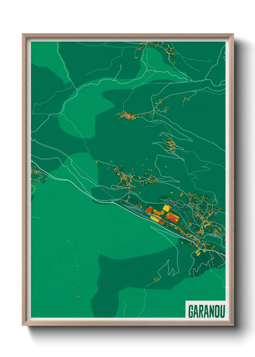 Une affiche de carte sur Garanou