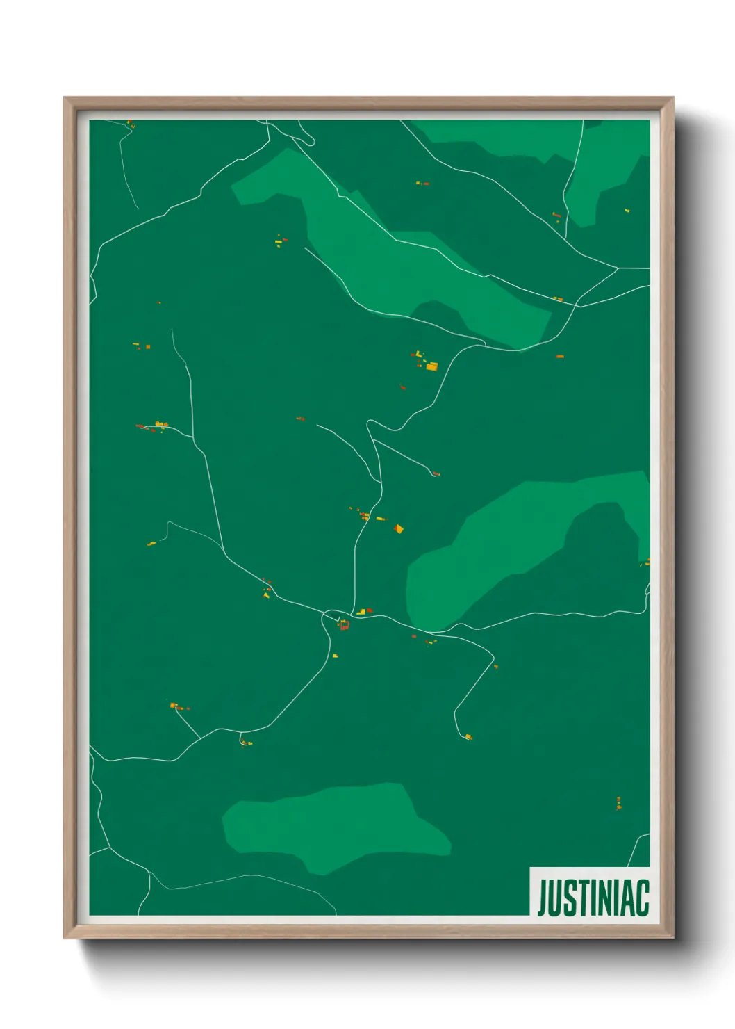 Une affiche de carte sur Justiniac