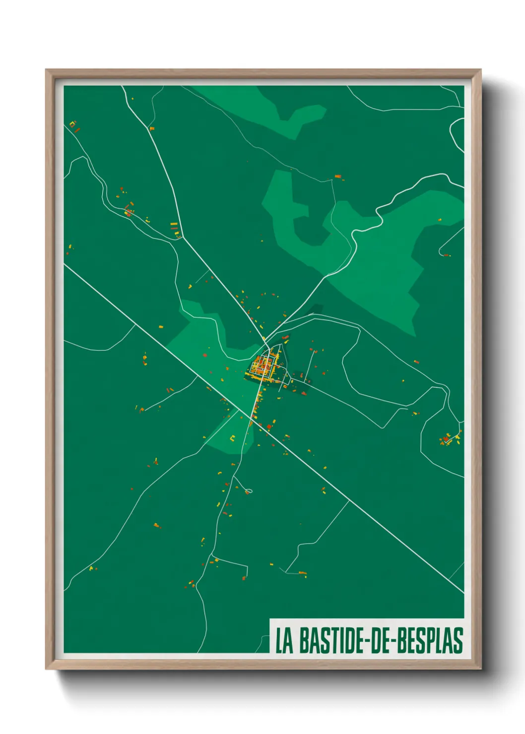 Une affiche de carte sur La Bastide-de-Besplas