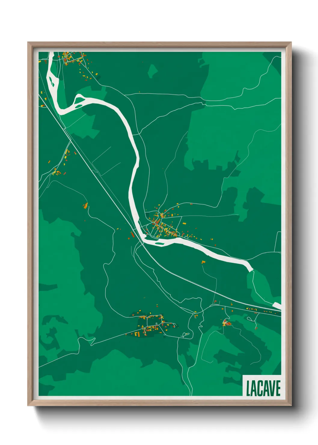Une affiche de carte sur Lacave