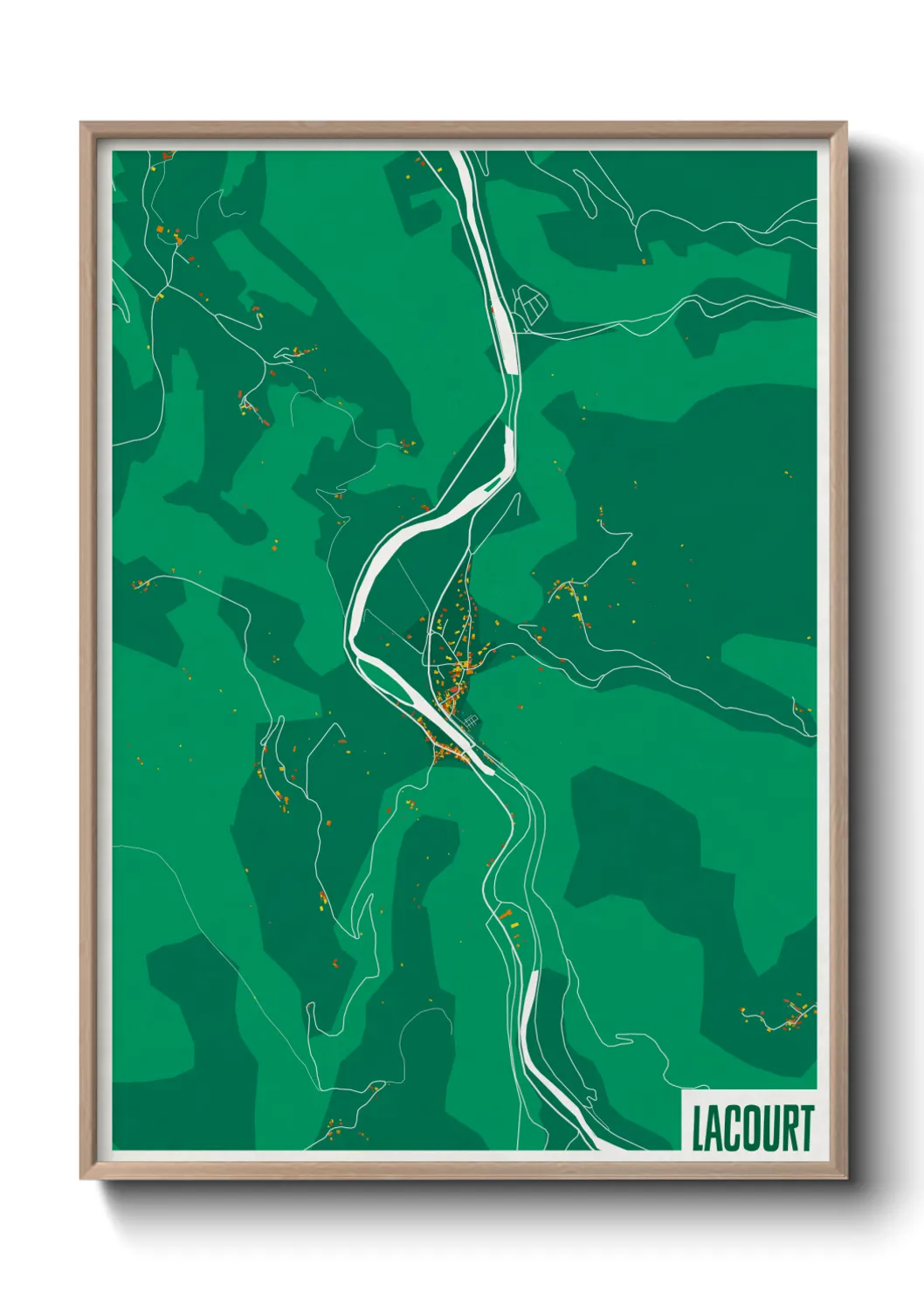 Une affiche de carte sur Lacourt