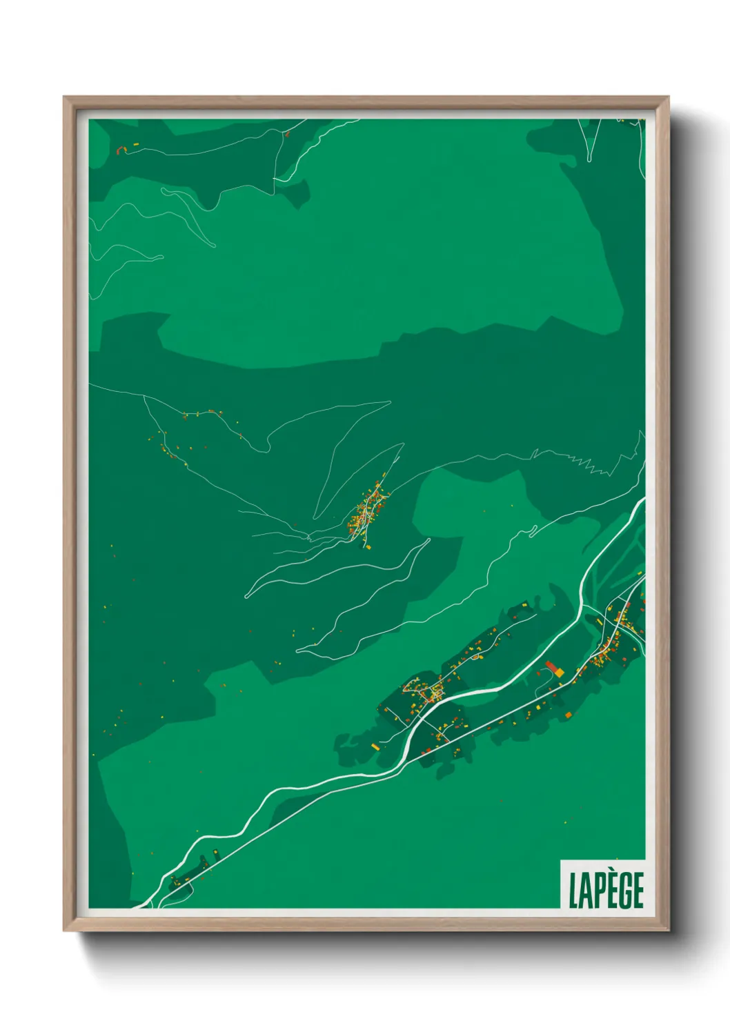 Une affiche de carte sur Lapège