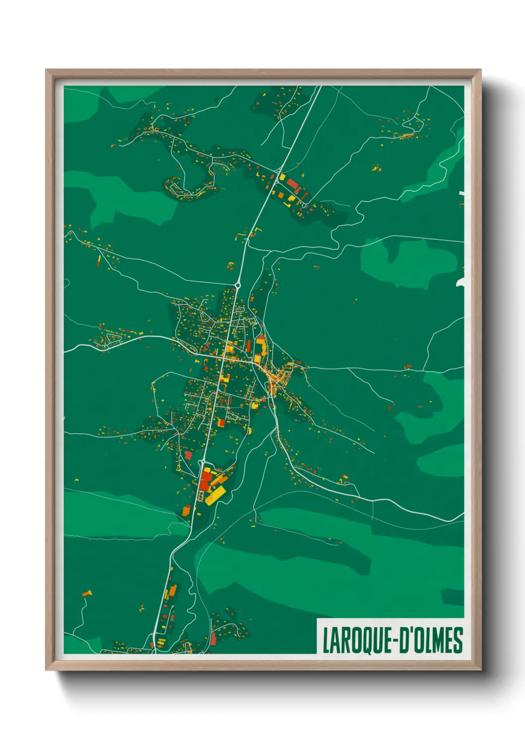 Une affiche de carte sur Laroque-d'Olmes