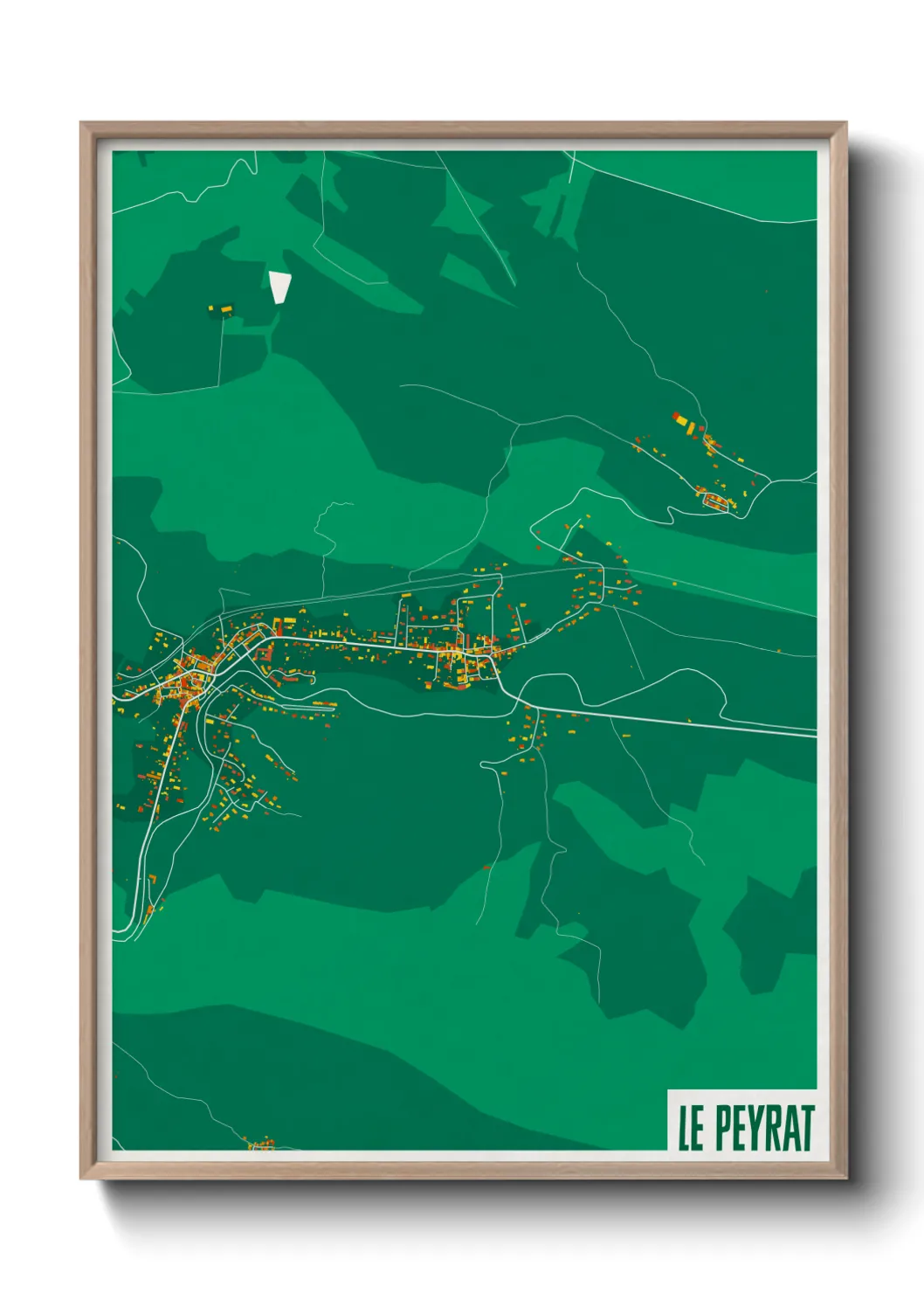 Une affiche de carte sur Le Peyrat