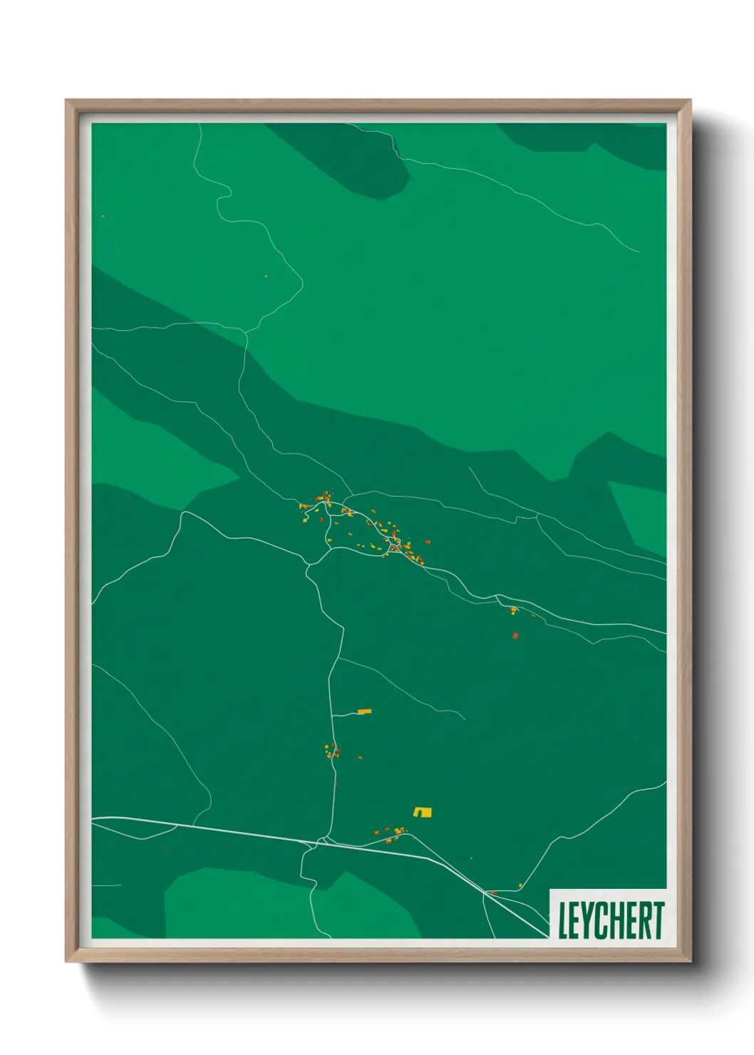 Une affiche de carte sur Leychert