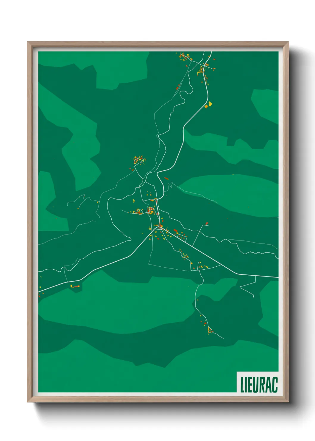 Une affiche de carte sur Lieurac