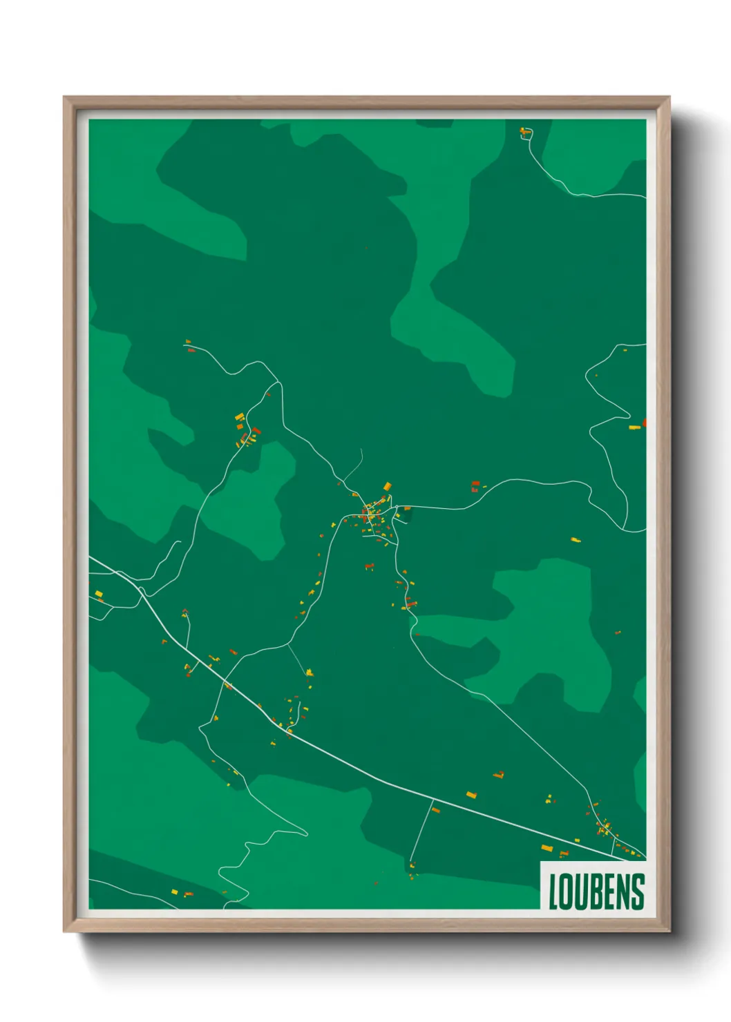 Une affiche de carte sur Loubens