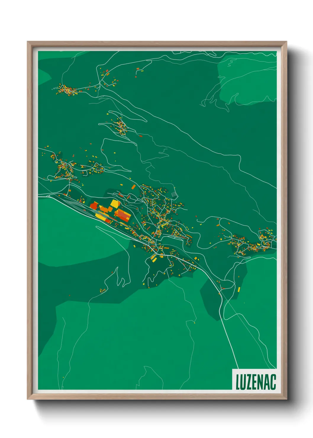 Une affiche de carte sur Luzenac