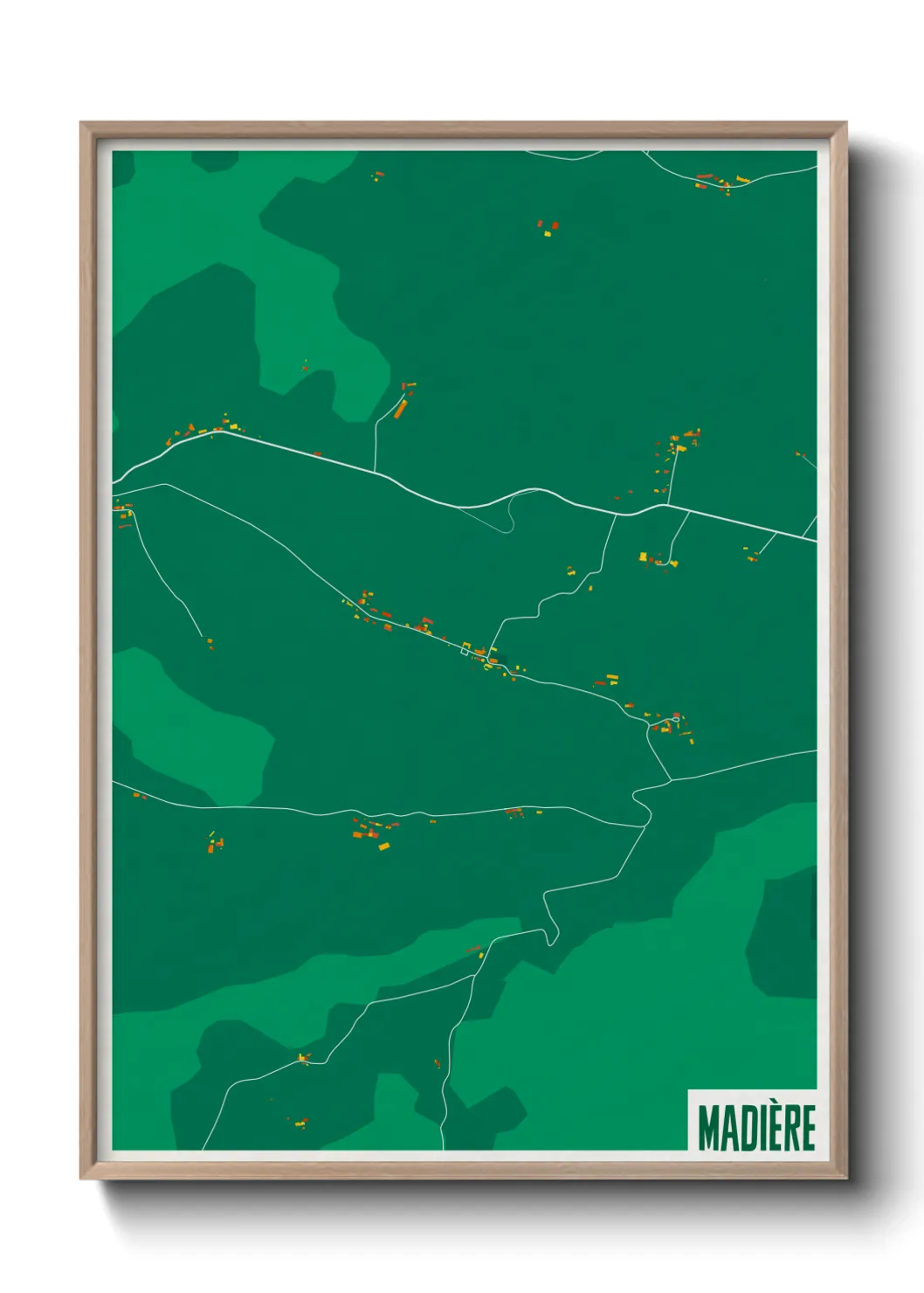 Une affiche de carte sur Madière