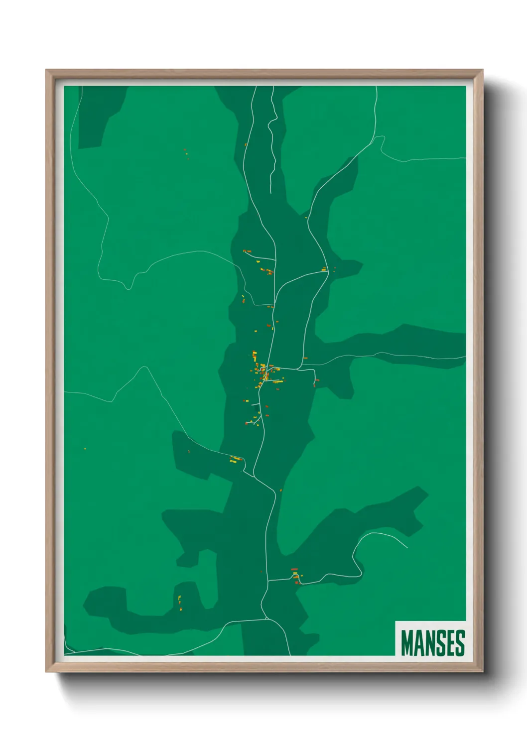 Une affiche de carte sur Manses