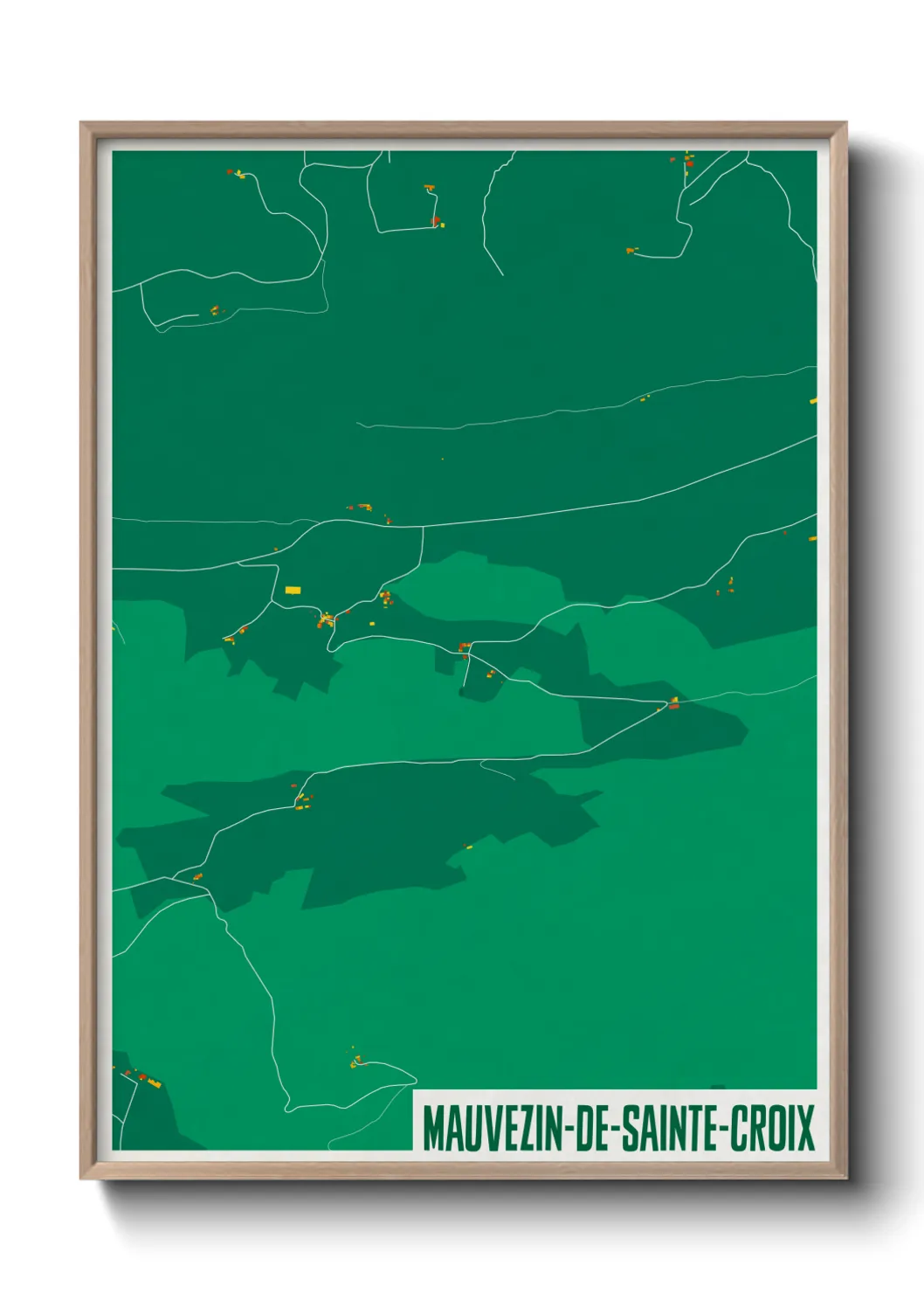 Une affiche de carte sur Mauvezin-de-Sainte-Croix