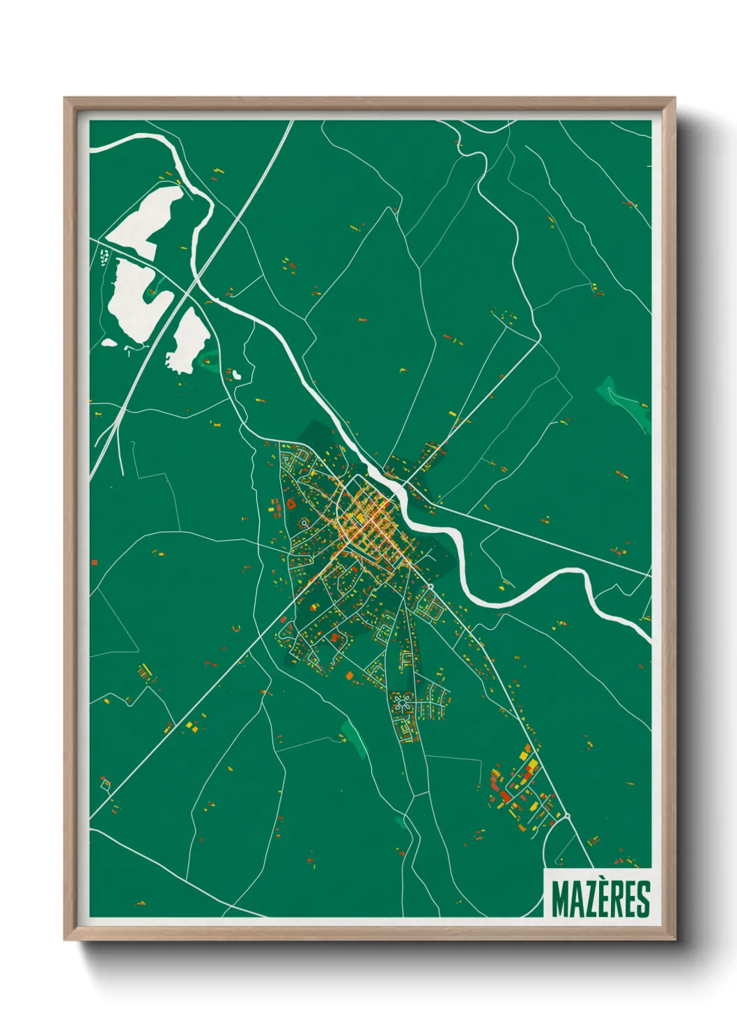 Une affiche de carte sur Mazères