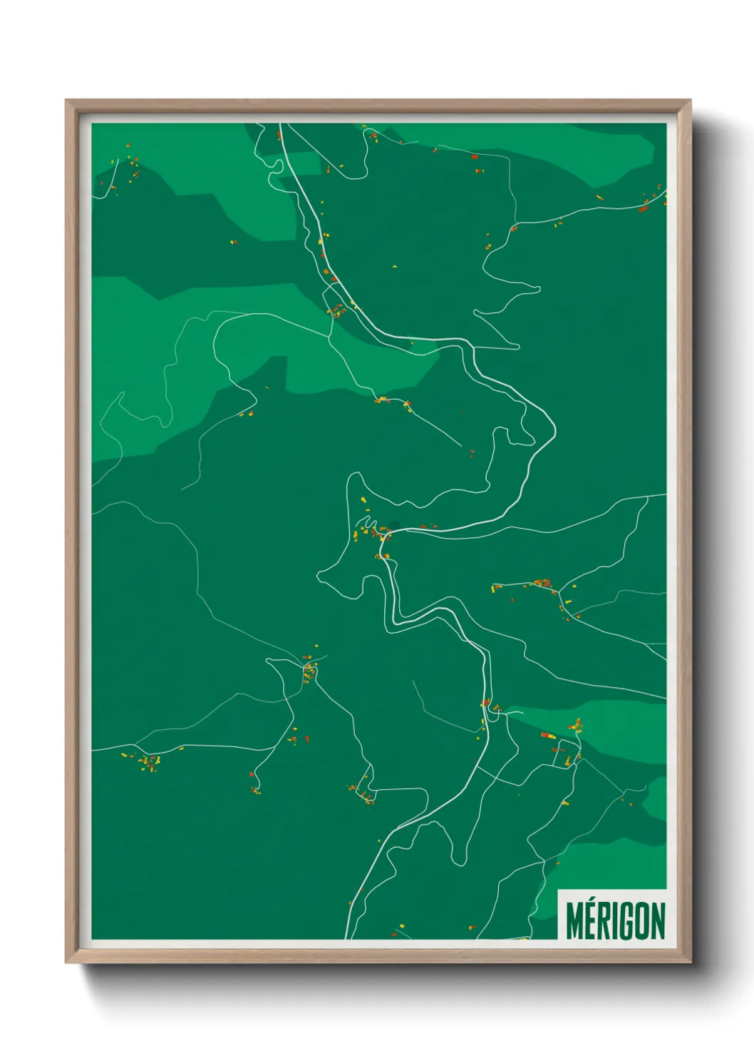 Une affiche de carte sur Mérigon