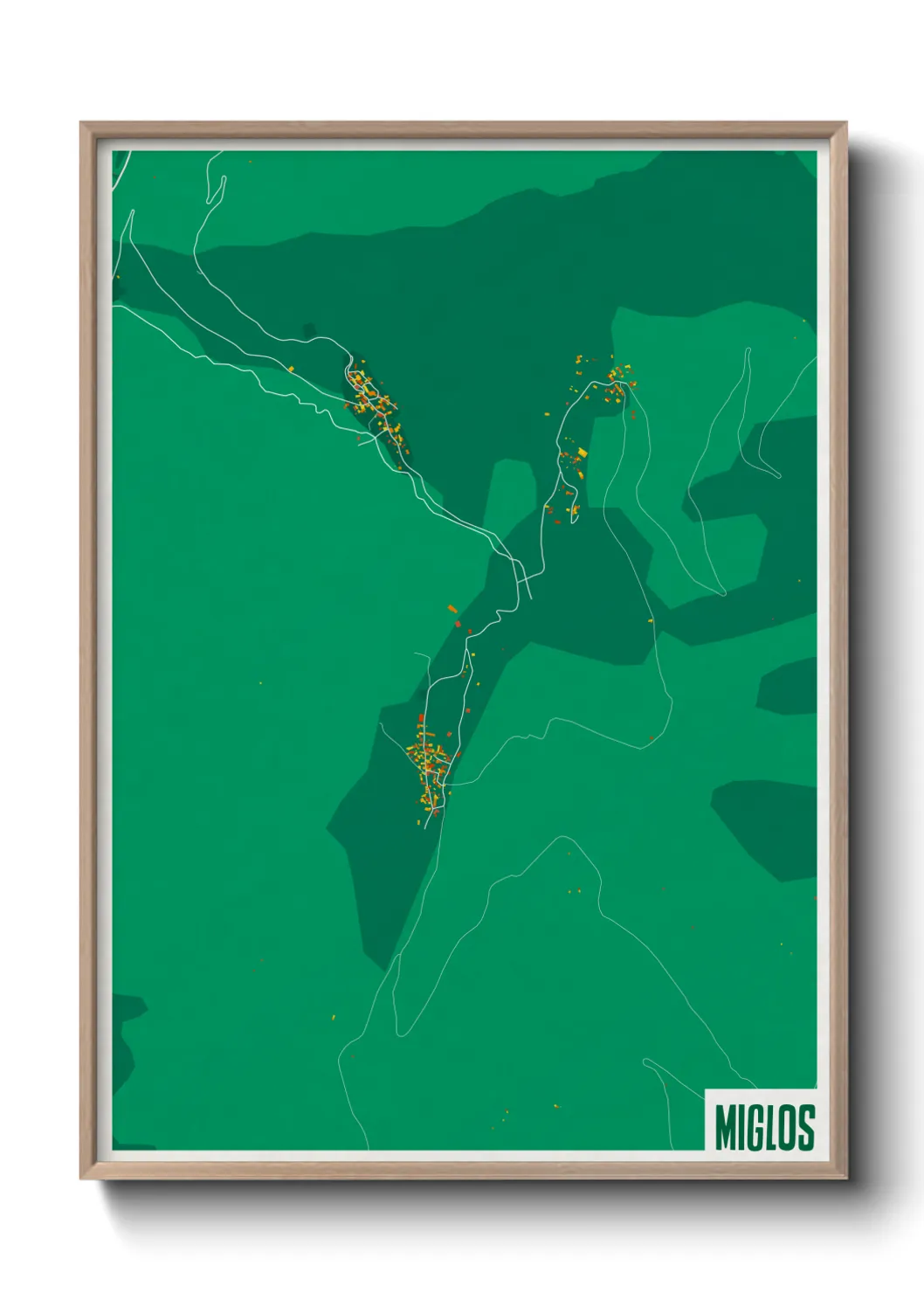 Une affiche de carte sur Miglos