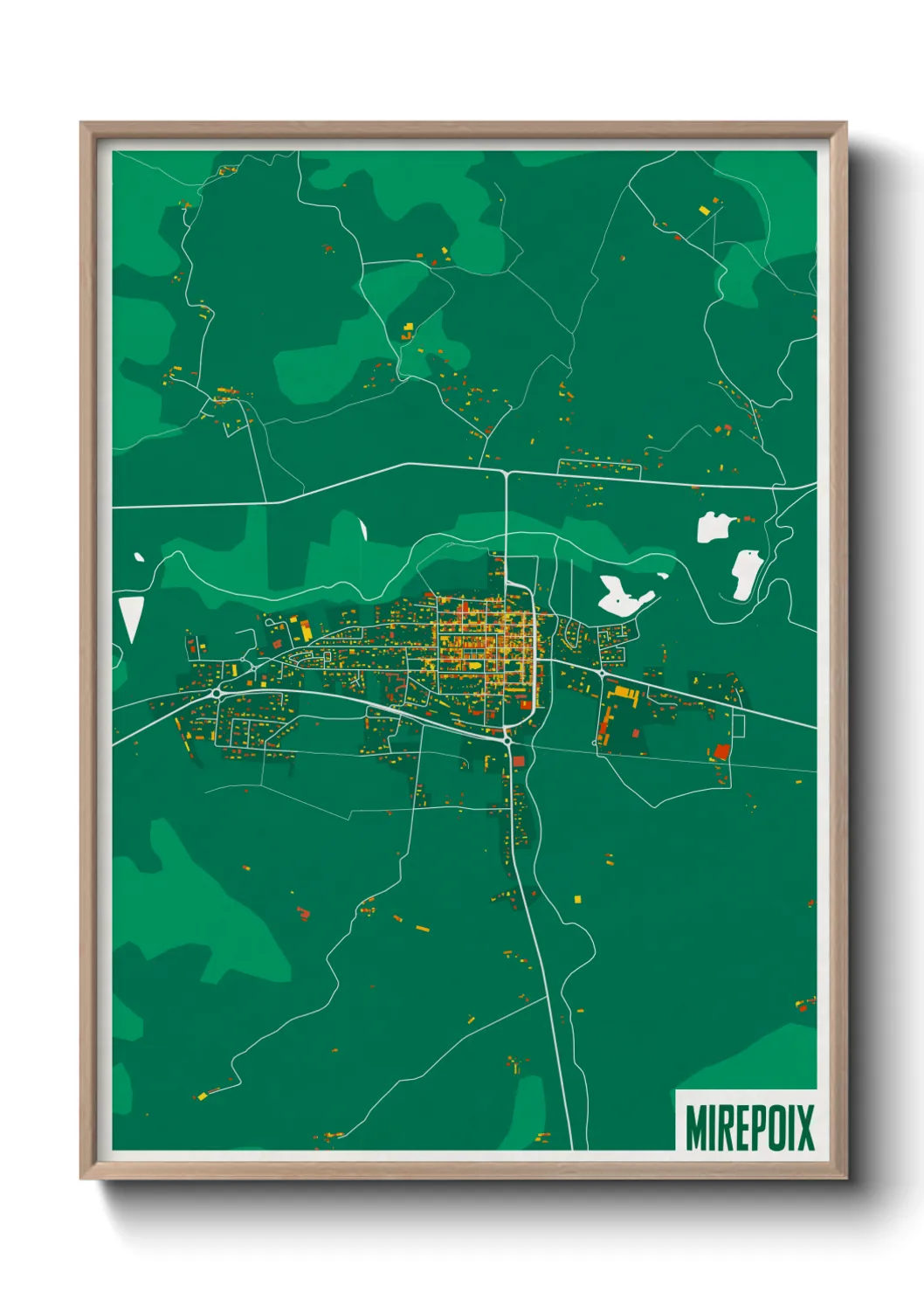 Une affiche de carte sur Mirepoix
