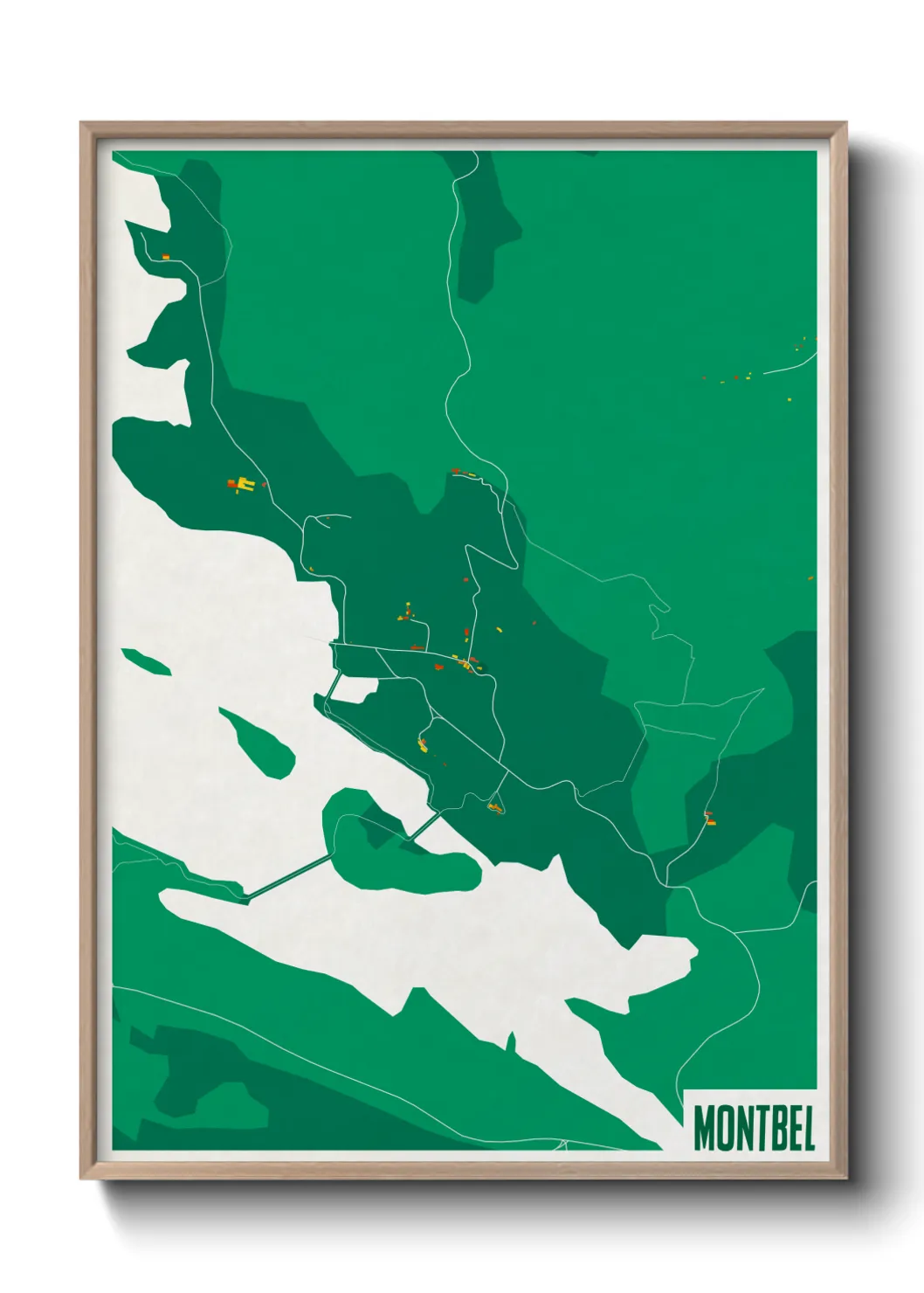 Une affiche de carte sur Montbel