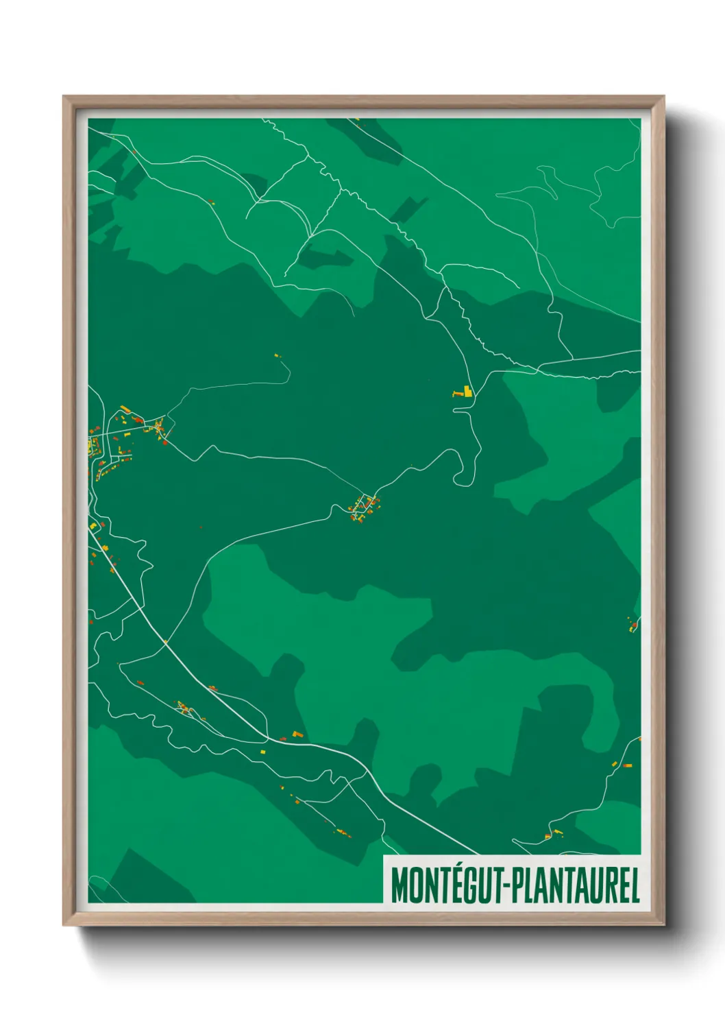 Une affiche de carte sur Montégut-Plantaurel