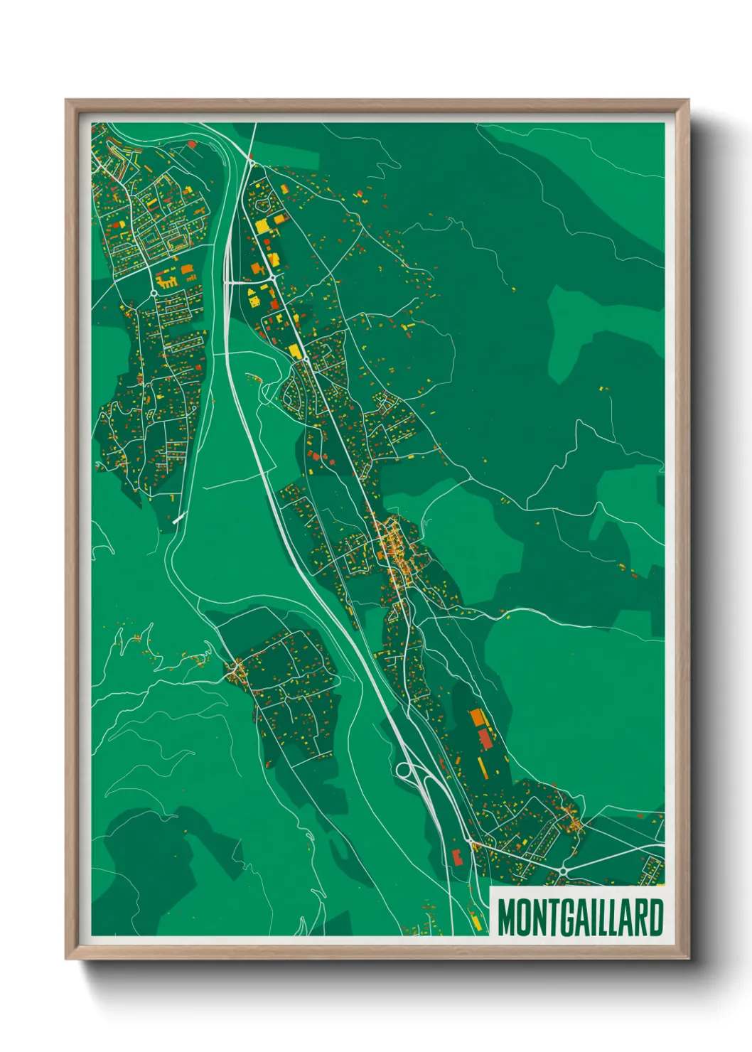 Une affiche de carte sur Montgaillard