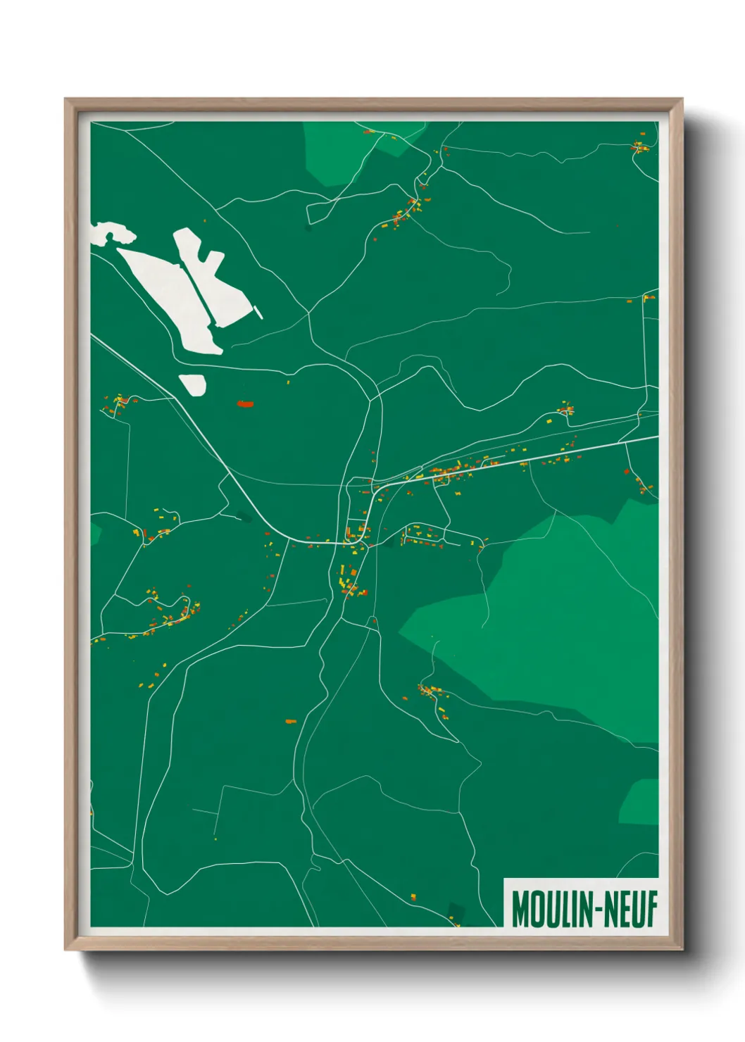Une affiche de carte sur Moulin-Neuf