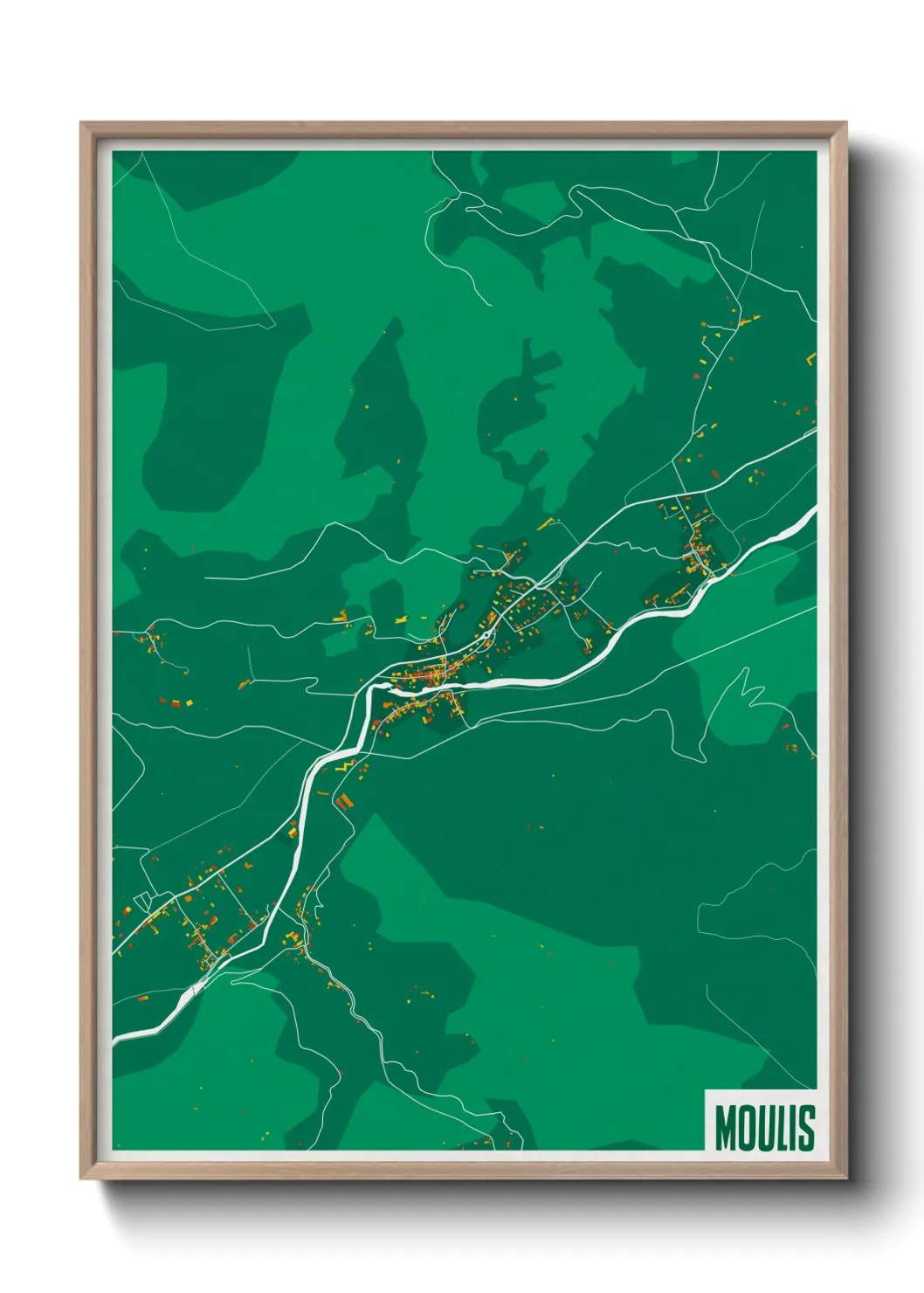 Une affiche de carte sur Moulis