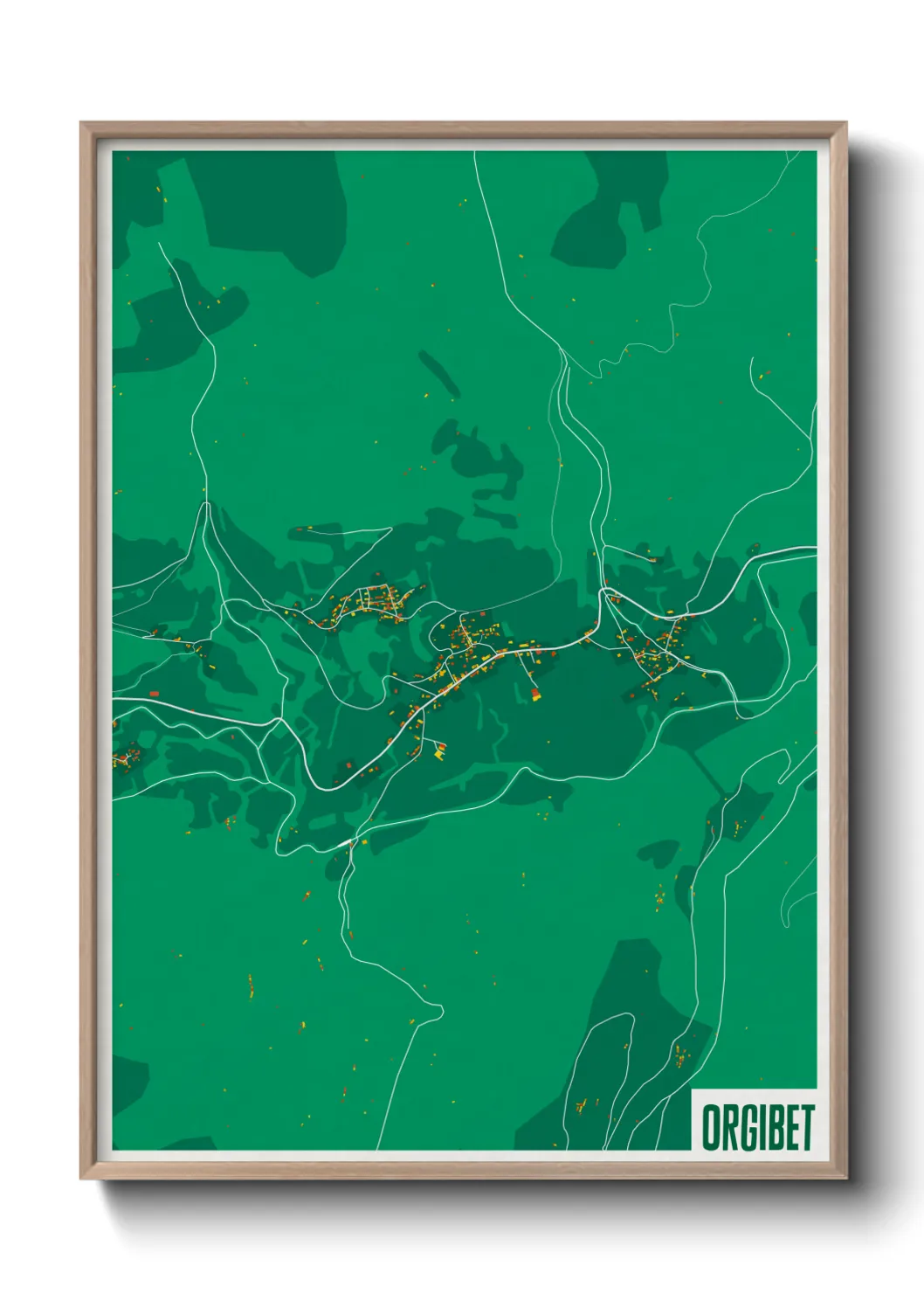 Une affiche de carte sur Orgibet