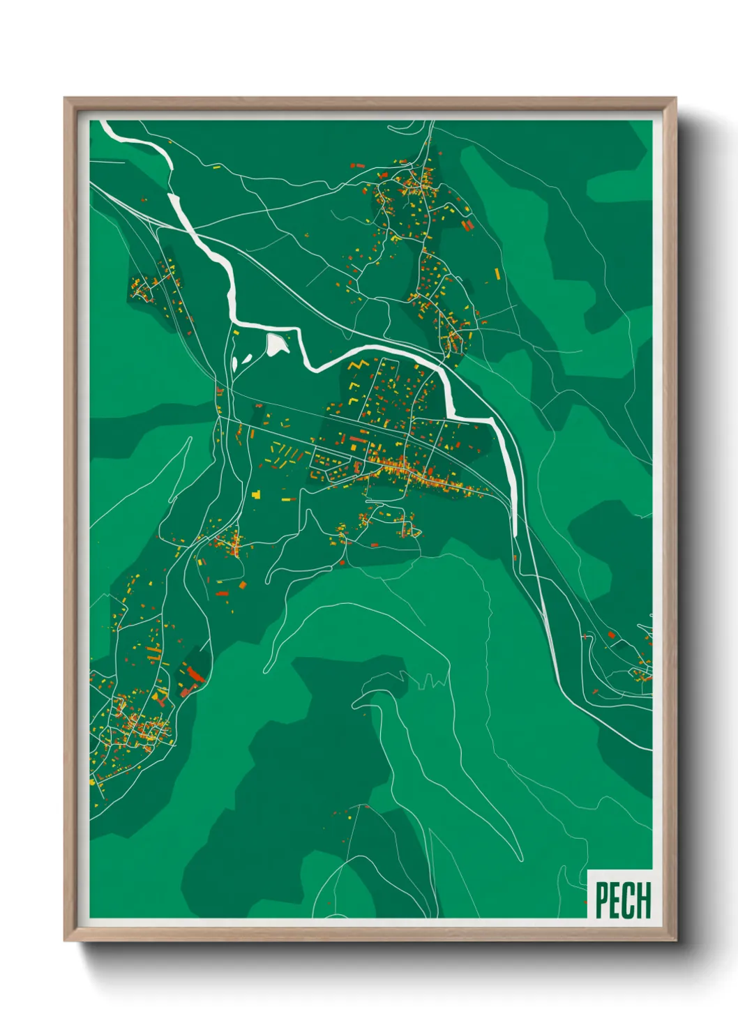 Une affiche de carte sur Pech