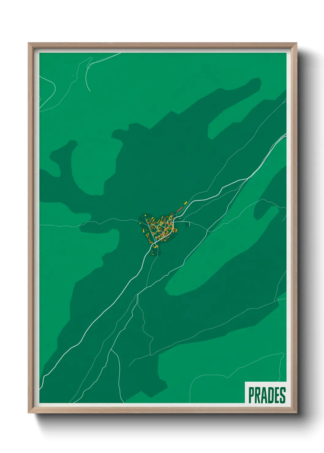 Une affiche de carte sur Prades