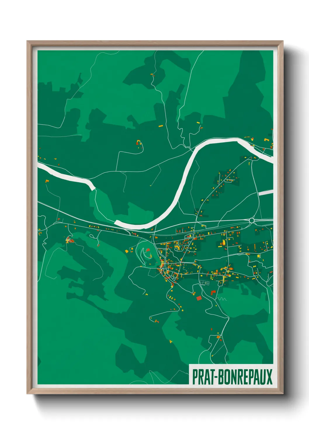 Une affiche de carte sur Prat-Bonrepaux
