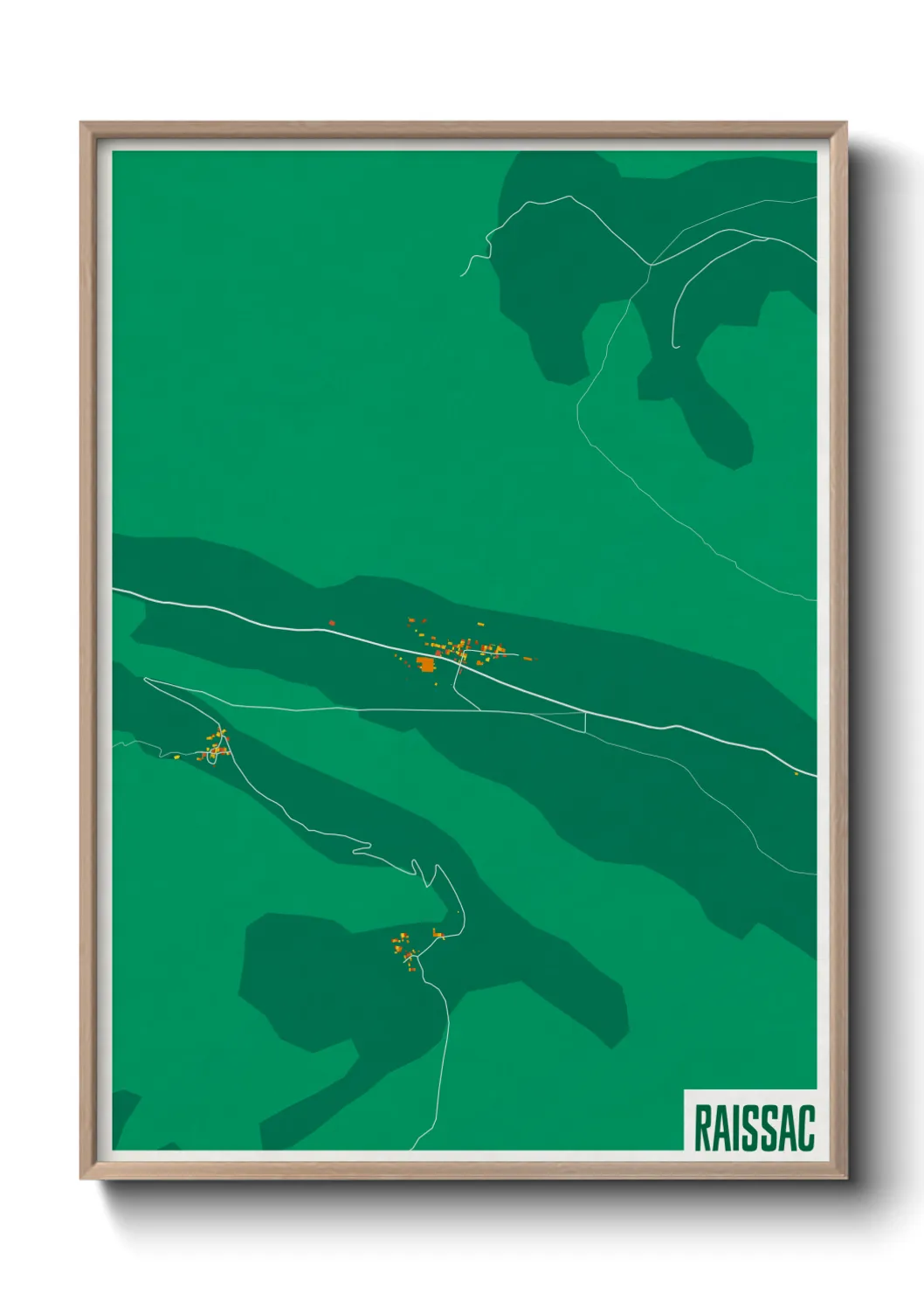 Une affiche de carte sur Raissac