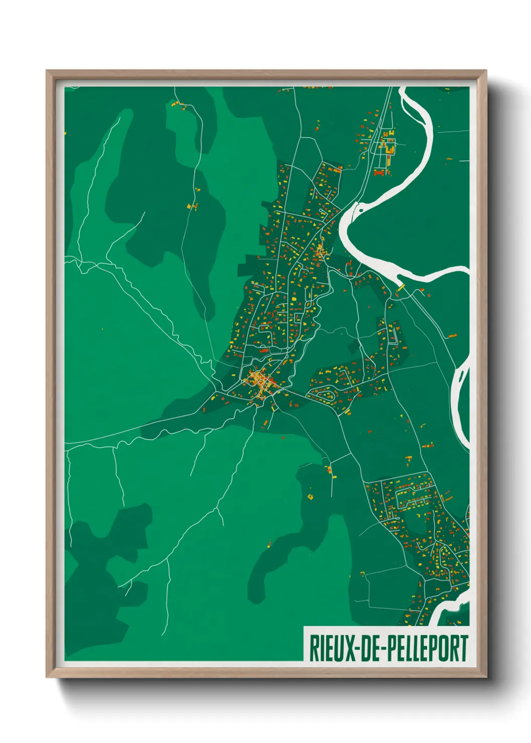 Une affiche de carte sur Rieux-de-Pelleport