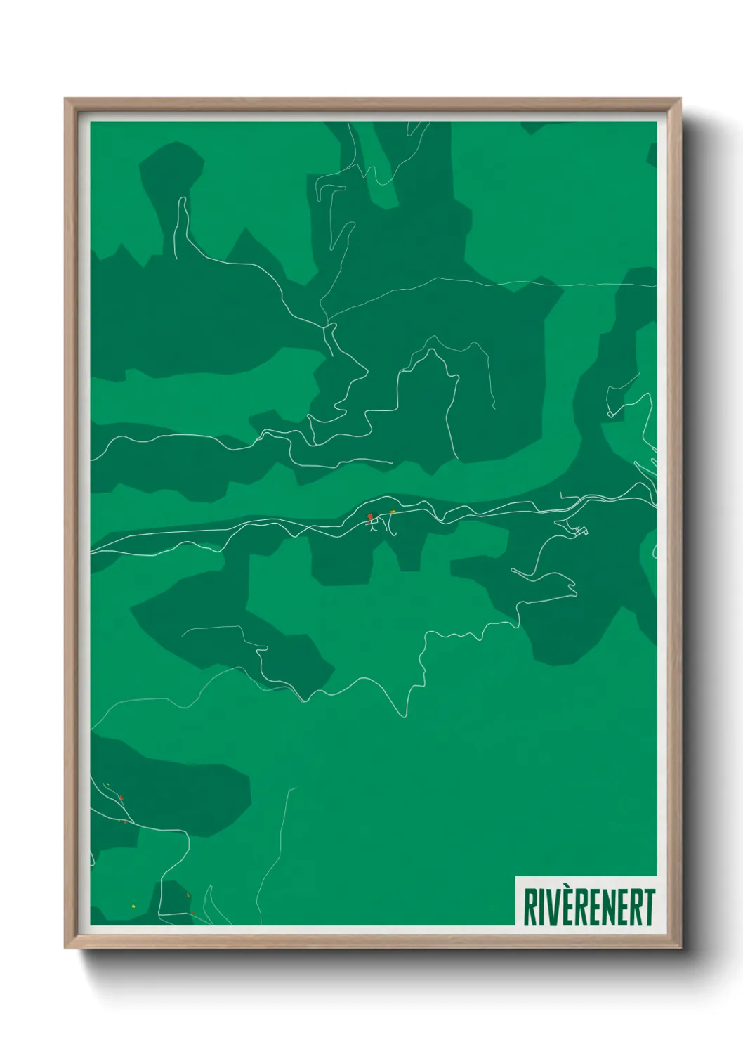 Une affiche de carte sur Rivèrenert