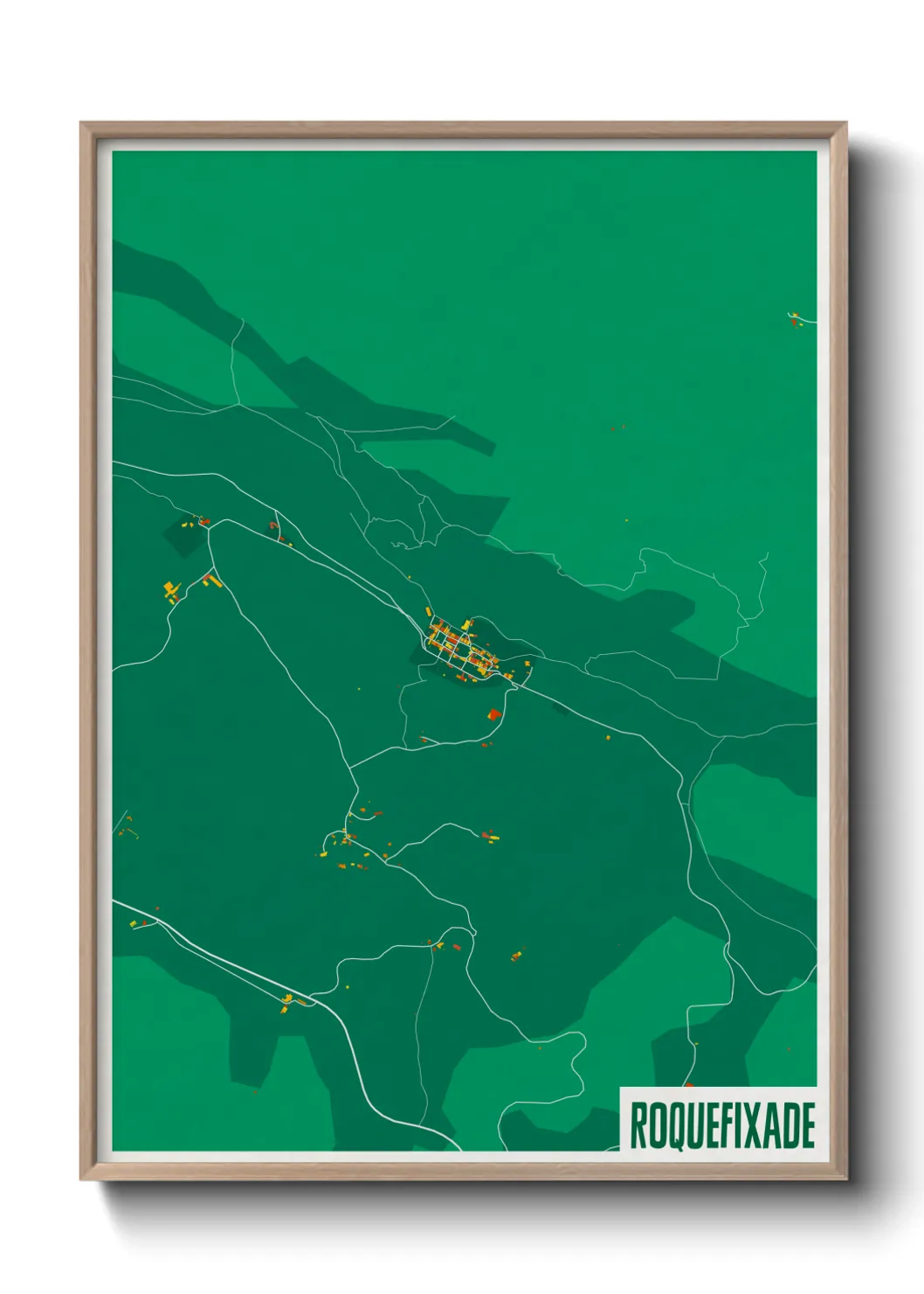 Une affiche de carte sur Roquefixade