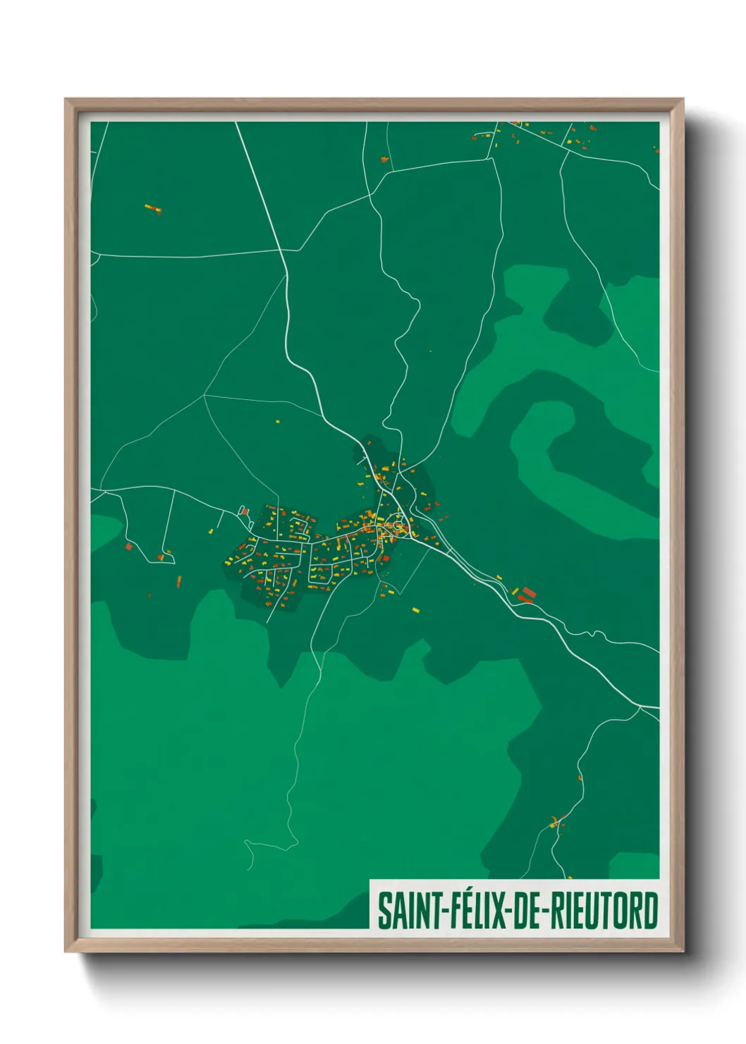 Une affiche de carte sur Saint-Félix-de-Rieutord