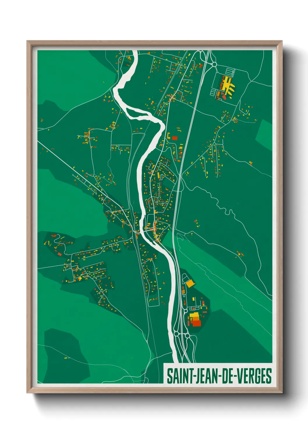 Une affiche de carte sur Saint-Jean-de-Verges