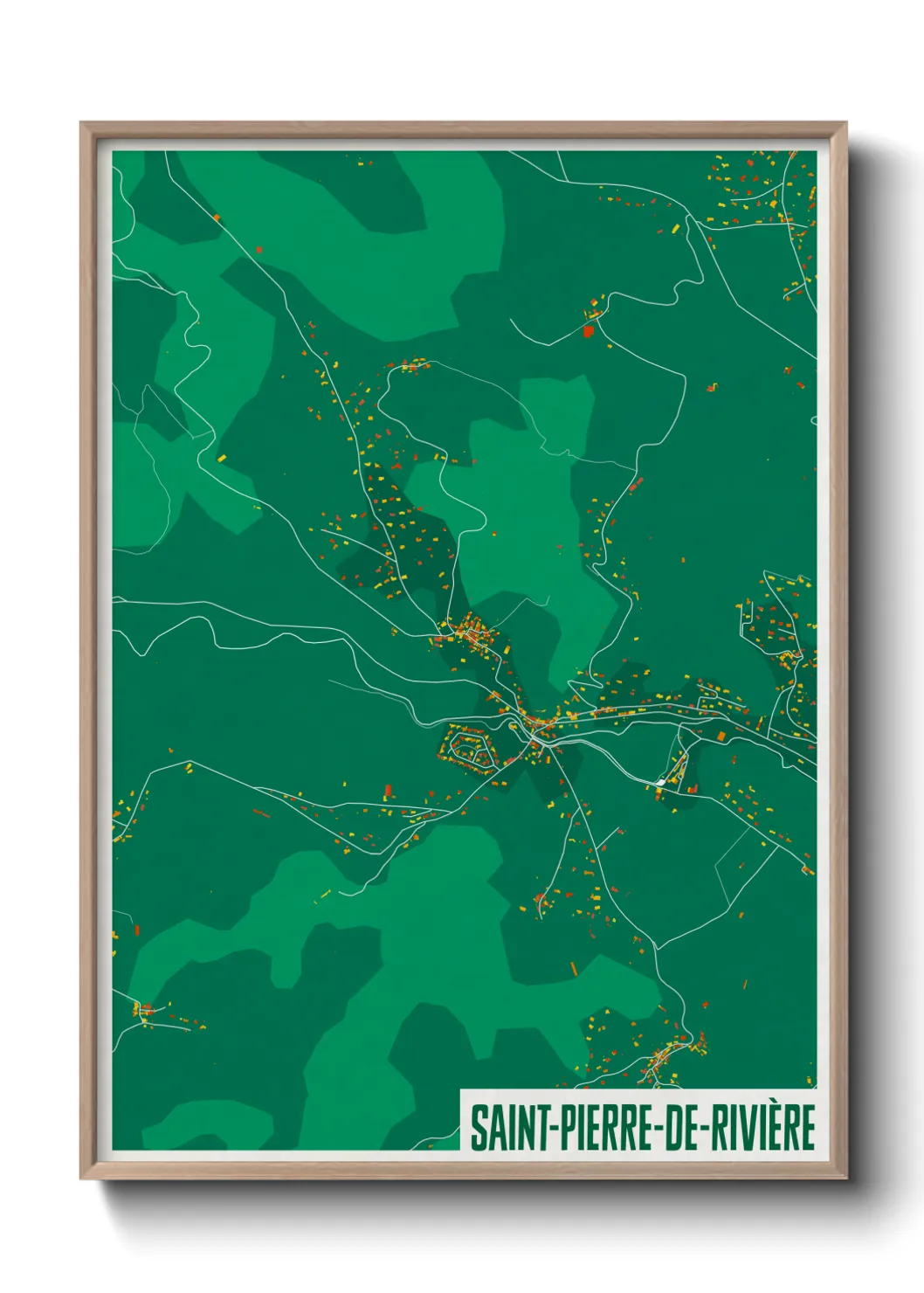 Une affiche de carte sur Saint-Pierre-de-Rivière