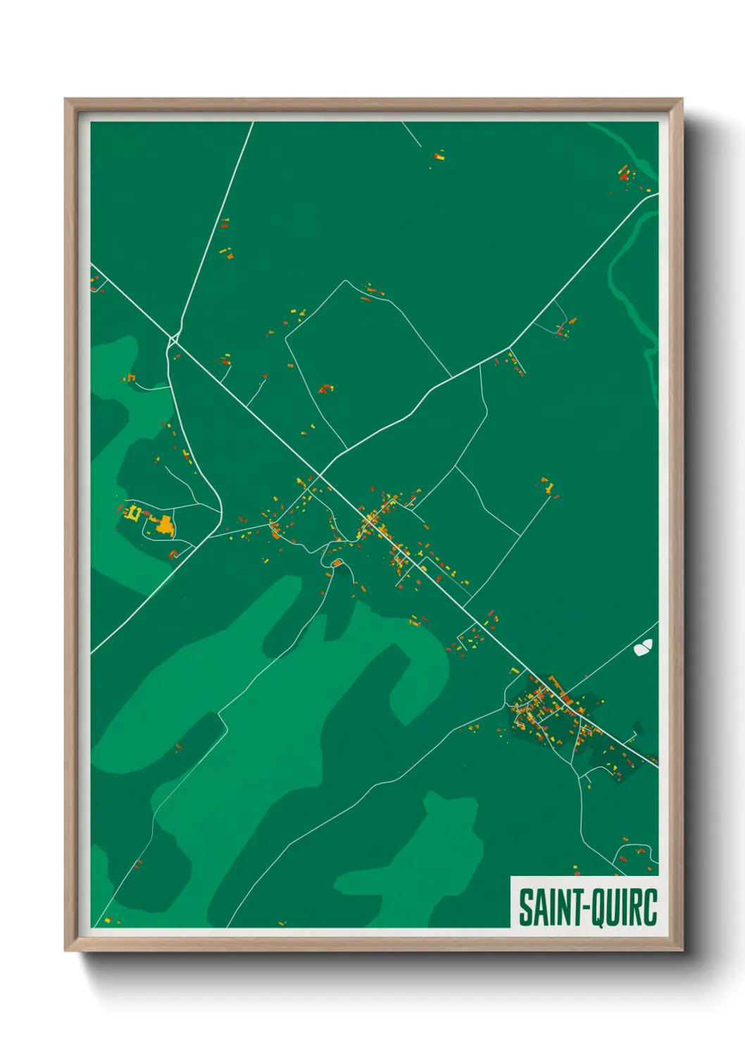 Une affiche de carte sur Saint-Quirc