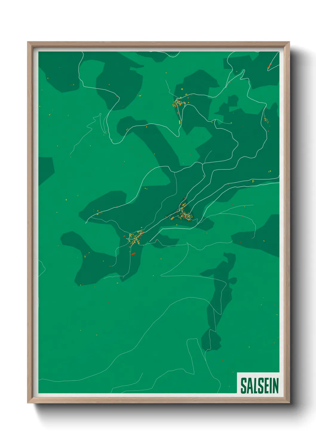 Une affiche de carte sur Salsein