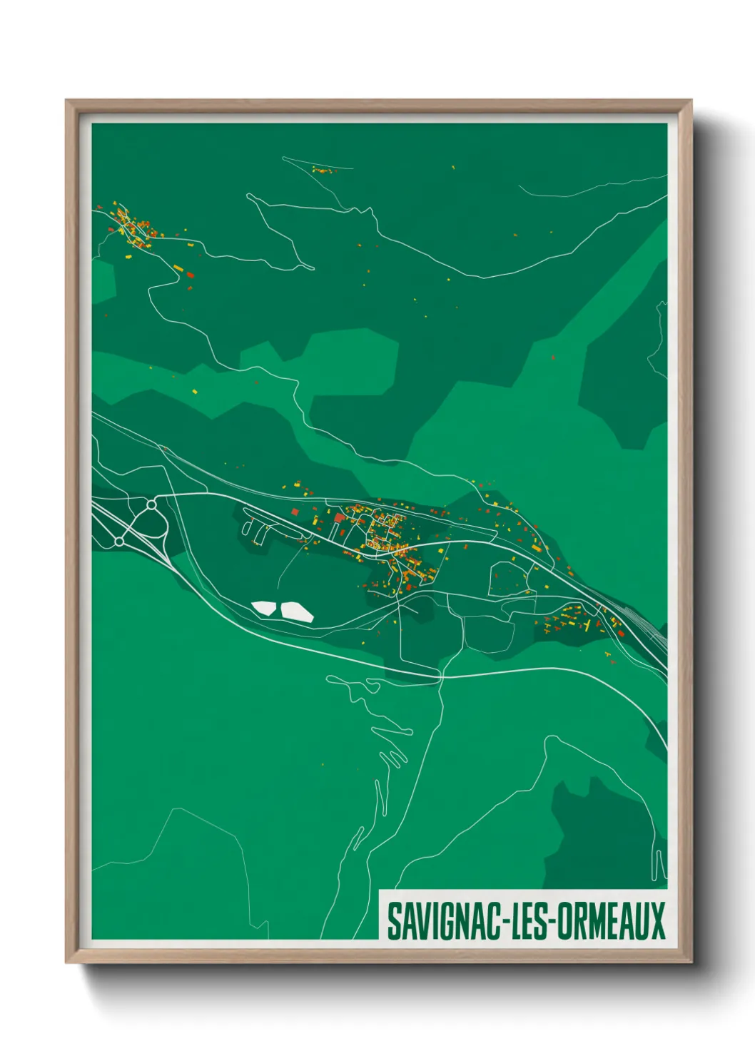 Une affiche de carte sur Savignac-les-Ormeaux